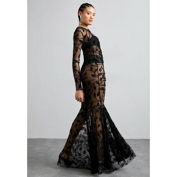 ノーマカマリ レディース ワンピース トップス LONG SLEEVE V NECK SHIRRED FRONT FISHTAIL GOWN - Occasion wear - black