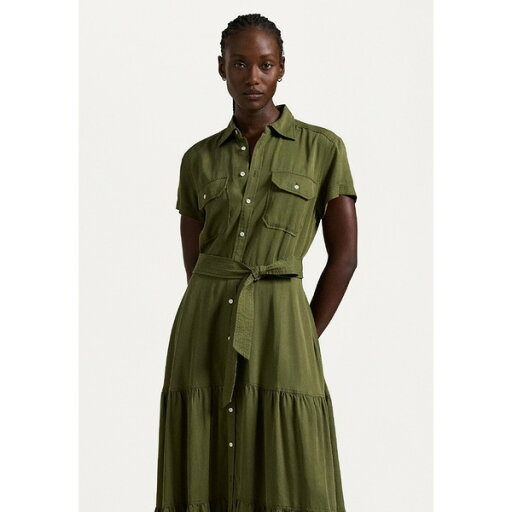 ラルフローレン レディース ワンピース トップス BELTED TIERED SHIRTDESS - Shirt dress - expedition olive ラルフローレン レディース ワンピース トップス BELTED TIERED SHIRTDESS - Shirt dress - expedition olive