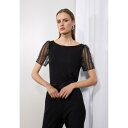 アンナ フィールド レディース Tシャツ トップス Print T-shirt - black(4)