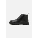 ジン メンズ ブーツ シューズ LEATHER - Lace-up ankle boots - black
