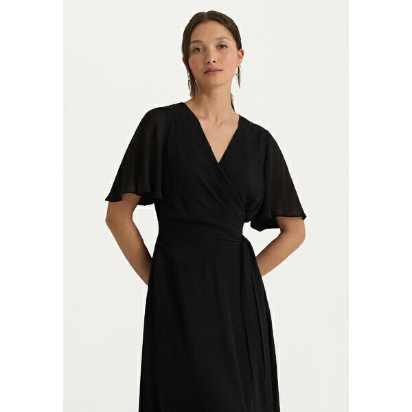 ラルフローレン レディース ワンピース トップス BELTED GEORGETTE DRESS - Cocktail dress / Party dress - black