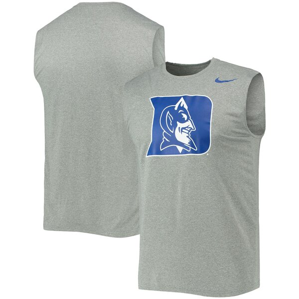 ナイキ メンズ Tシャツ トップス Duke Blue Devils Nike Performance Legend Tank Top Heathered Gray