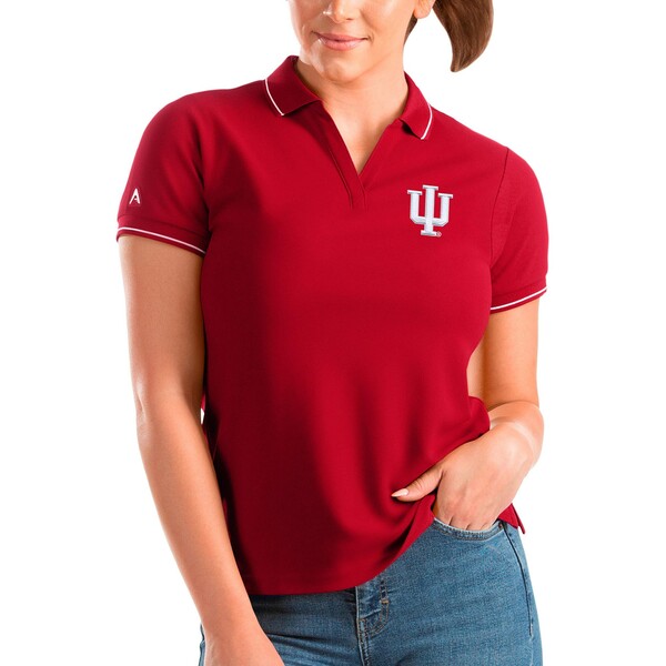 アンティグア レディース ポロシャツ トップス Indiana Hoosiers Antigua Women's Affluent Polo Crimson