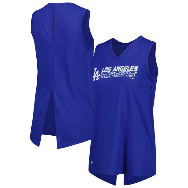 レベルウェア レディース Tシャツ トップス Los Angeles Dodgers Levelwear Women's Paisley Chase VNeck Tank Top Royal 1