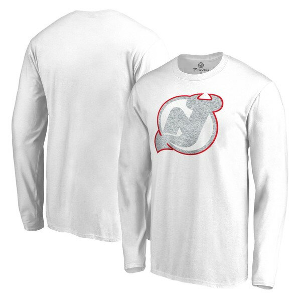 եʥƥ  T ȥåץ New Jersey Devils Fanatics Branded White Out Long Sleeve TShirt White