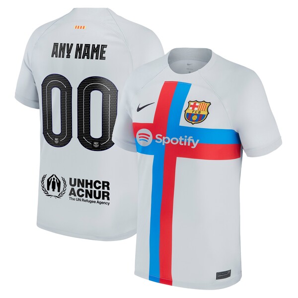 ナイキ メンズ ユニフォーム トップス Barcelona Nike 2022/23 Third Breathe Stadium Replica Custom Jersey Gray