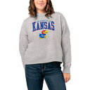 リーグカレッジエイトウェア レディース パーカー・スウェットシャツ アウター Kansas Jayhawks League Collegiate Wear Women's 1636 Boxy Pullover Sweatshirt Ash