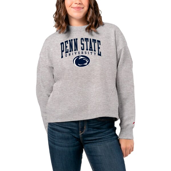 リーグカレッジエイトウェア レディース パーカー・スウェットシャツ アウター Penn State Nittany Lions League Collegiate Wear Women's 1636 Boxy Pullover Sweatshirt Ash