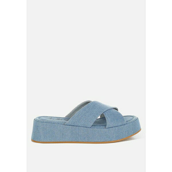ロンンドンラグ レディース サンダル シューズ Womens Karbi Denim Flatform Slip Ons Medium blue