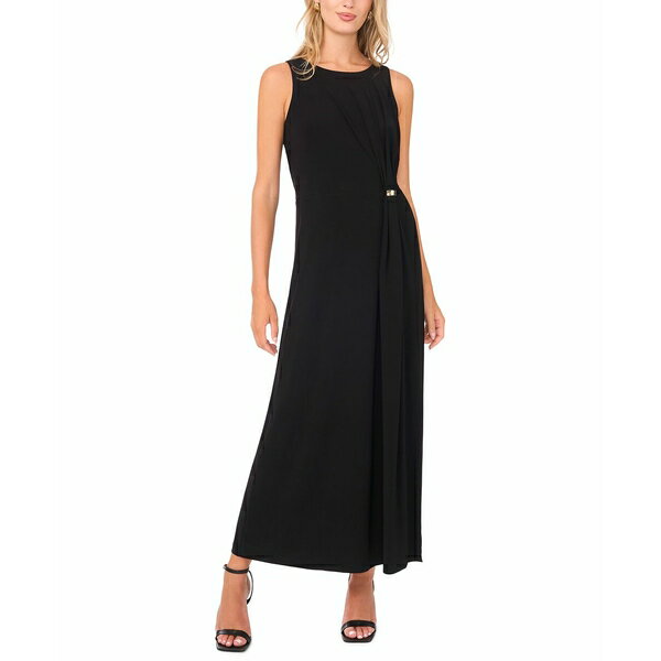 ヴィンスカムート レディース ワンピース トップス Women's Sleeveless Gathered Dress, XXS-3X Rich Black