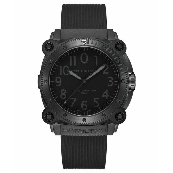 ハミルトン メンズ 腕時計 アクセサリー Men's Swiss Automatic Khaki Navy BeLOWZERO Black Rubber Strap Watch 46mm Black(2)