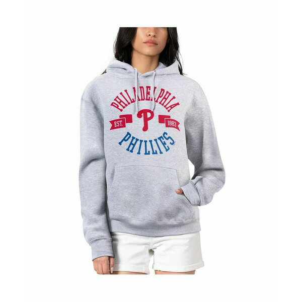 カールバンクス レディース パーカー・スウェットシャツ アウター Women's Heather Gray Philadelphia Phillies City Graphic Pullover Hoodie Heather Gray(4)