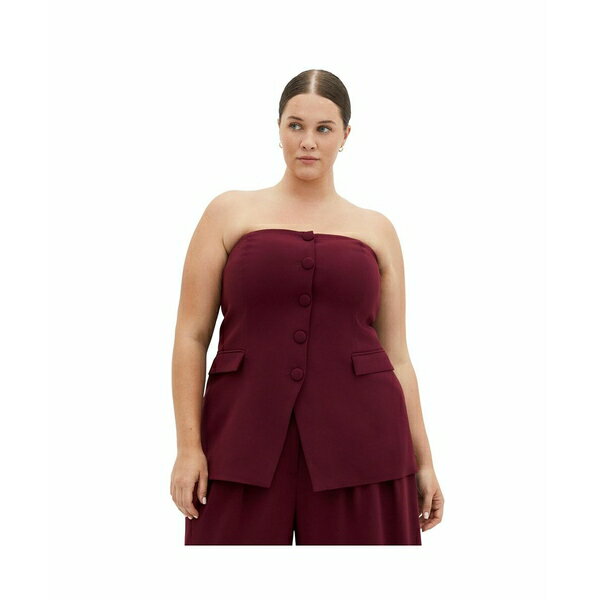 シティーシック レディース カットソー トップス Women's Leah Bustier Dark cherry