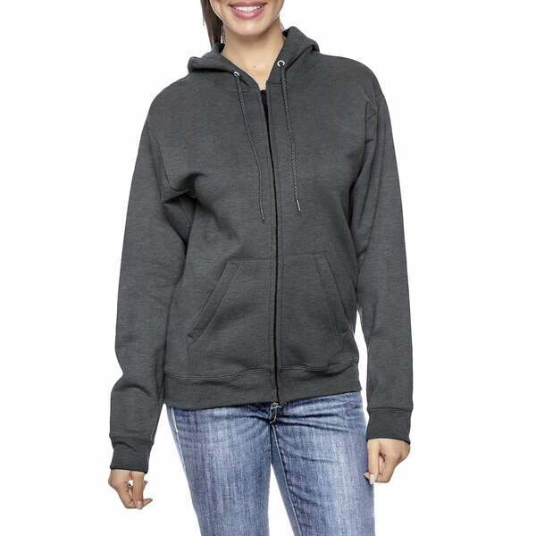 ギャラクシーバイハルビック レディース パーカー・スウェットシャツ アウター Women's Fleece-Lined Loose-Fit Full-Zip Sweater Hoodie Charcoal