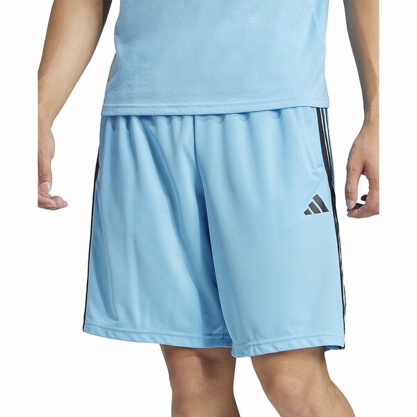 アディダス メンズ カジュアルパンツ ボトムス Men's Train Essentials Classic-Fit AEROREADY 3-Stripes 10" Training Shorts Blue Burst/blk