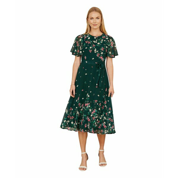 ユミキム レディース ワンピース トップス Women's Daisy Mirror Placement Skater Dress Green