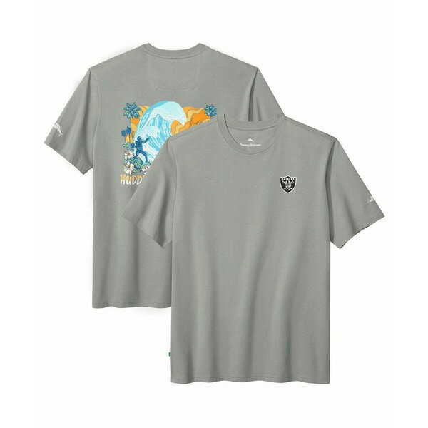 トッミーバハマ メンズ Tシャツ トップス Men's Gray Las Vegas Raiders Huddle Hang Ten T-Shirt Gray