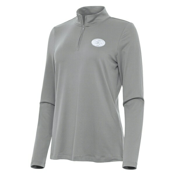 アンティグア レディース ジャケット&ブルゾン アウター San Francisco 49ers Antigua Women's Reprocess QuarterZip Top Gray