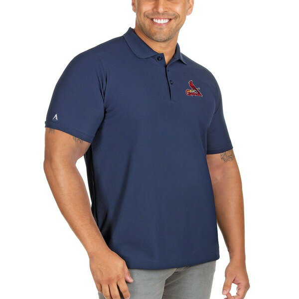 AeBOA Y |Vc gbvX St. Louis Cardinals Antigua Big & Tall Legacy Pique Polo Navy
