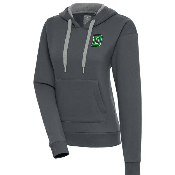 アンティグア レディース パーカー・スウェットシャツ アウター Dartmouth Big Green Antigua Women's Victory Pullover Hoodie Charcoal