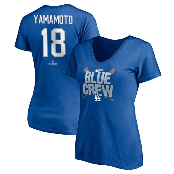 ファナティクス レディース Tシャツ トップス Los Angeles Dodgers Fanatics Branded Women's Hometown Legend Personalized Name & Number VNeck TShirt Royal