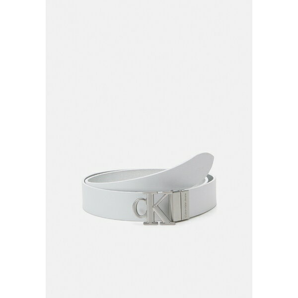 カルバンクライン レディース ベルト アクセサリー ROUND MONO BELT - Belt - white/silver specchio