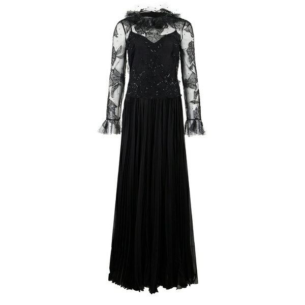 ヴァレンティノ ガラヴァーニ レディース ワンピース トップス Elegant Long Dress In Black With Lace blackのサムネイル