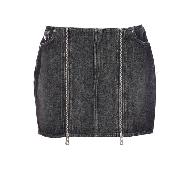 ジャンポール ゴルチエ レディース スカート ボトムス Mini Denim Front Zipped Skirt Grey