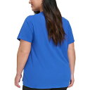 カルバンクライン レディース Tシャツ トップス Embroidered Logo T-Shirt, XS-3X Mazarin Blue