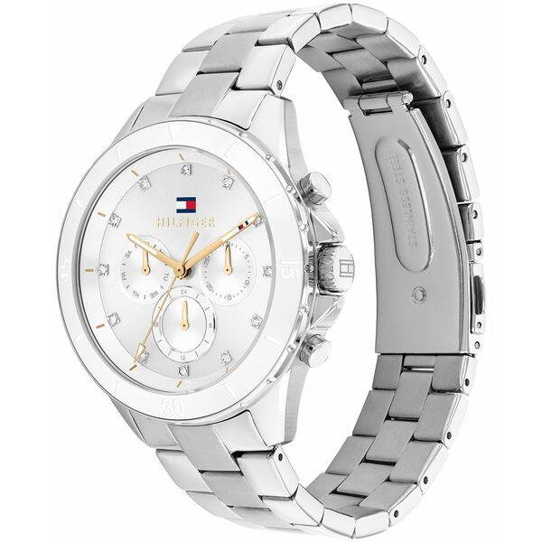 楽天astyトミー ヒルフィガー レディース 腕時計 アクセサリー Women's Multifunction Silver-Tone Stainless Steel Watch 40mm Silver