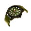 ラングラー レディース 腕時計 アクセサリー Men's Watch, 48MM Black Ridged Case with Green Zoned Dial, Outer Zone is Milled with White Index Markers, Outer Ring Has is Marked with White, Analog Watch with Red Second Hand and Crescent Green