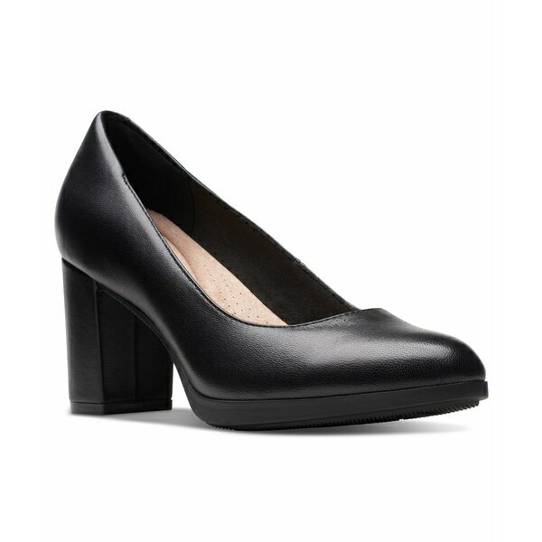 クラークス クラークス レディース パンプス シューズ Women's Bayla Skip Slip-On Platform Dress Pumps Black Leather