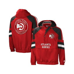 スターター レディース ジャケット＆ブルゾン アウター Men's Red, Black Atlanta Hawks The Pro II Half-Zip Jacket Red, Black