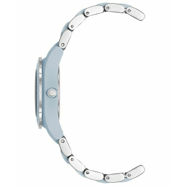 楽天astyアンクライン レディース 腕時計 アクセサリー Women's Solar Silver-Tone and Light Blue Oceanworks Plastic Watch, 32mm Silver, Light Blue