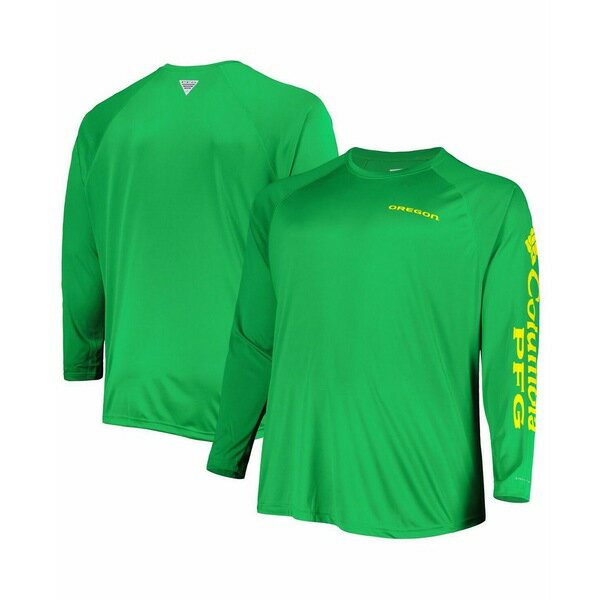 ӥ ǥ T ȥåץ Men's Green Oregon Ducks Big and Tall Terminal Tackle Team Raglan Omni-Shade Long Sleeve T-shirt Green