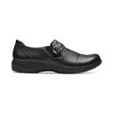 クラークス レディース スニーカー シューズ Women's Carleigh Pearl Strapped Slip-On Shoes Black Leat