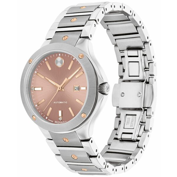 モバド モバド レディース 腕時計 アクセサリー Women's Swiss Automatic SE Diamond Accent Stainless Steel Bracelet Watch 33mm Two-tone