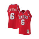 ミッチェル ネス レディース Tシャツ トップス Men 039 s Julius Erving Red Philadelphia 76ers 1982-83 Hardwood Classics 75th Anniversary Diamond Swingman Jersey Red