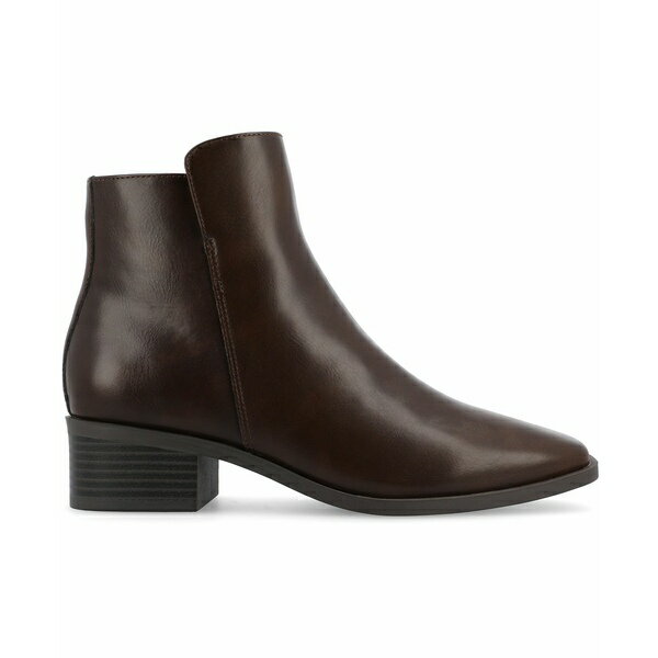 ジャーニーコレクション レディース ブーツ シューズ Women's Cappri Tru Comfort Foam Inside Zip Entry Square Toe Booties Brown