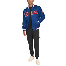 スターター メンズ ジャケット＆ブルゾン アウター Men's Classic-Fit Satin Varsity Bomber Jacket Royal/Red