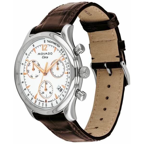 Х ǥ ӻ ꡼ Men's Heritage Brown Genuine Leather Strap Watch, 43mm Silver