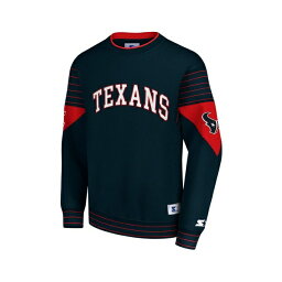 スターター レディース パーカー・スウェットシャツ アウター Men's Navy Houston Texans Face-Off Pullover Sweatshirt Navy