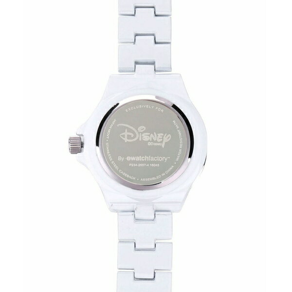 ディズニー イーウォッチファクトリー レディース 腕時計 アクセサリー Disney Mickey Mouse Women's White Enamel Sparkle Alloy Watch White