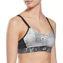 リーボック レディース フィットネス スポーツ Reebok Women's Lux Strappy Printed Sports Bra Black