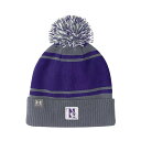 アンダーアーマー レディース 帽子 アクセサリー Under Armour Adult Northwestern Wildcats Grey Pom Knit ...
