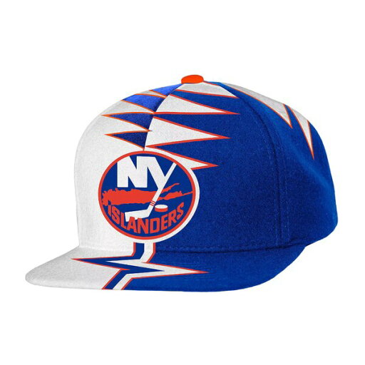 ミッチェル&ネス メンズ 帽子 アクセサリー Mitchell & Ness Adult New York Islanders Shockwave White Adjustable Hat - ミッチェル&ネス メンズ 帽子 アクセサリー Mitchell & Ness Adult New York Islanders Shockwave White Adjustable Hat -