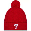 ニューエラ レディース 帽子 アクセサリー New Era Women's Philadelphia Phillies Red Cabled Knit Bean...