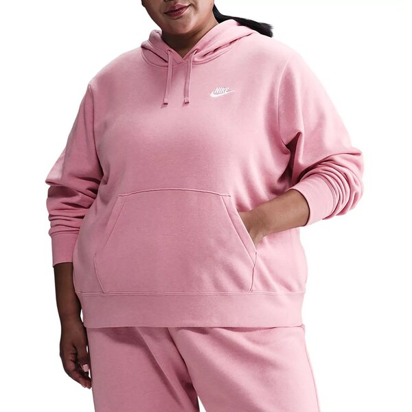 ナイキ レディース パーカー・スウェットシャツ アウター Nike Women's Sportswear Club Fleece Pullover Hoodie (Plus Size) Elemental Pink/Htr