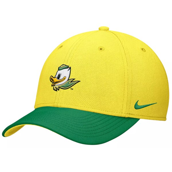 ナイキ レディース 帽子 アクセサリー Nike Adult Oregon Ducks Yellow Two Tone Swooshflex Hat -