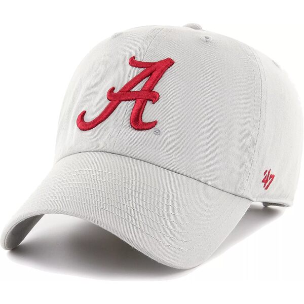 フォーティーセブン レディース 帽子 アクセサリー '47 Men's Alabama Crimson Tide Grey Clean Up Adjustable Hat -